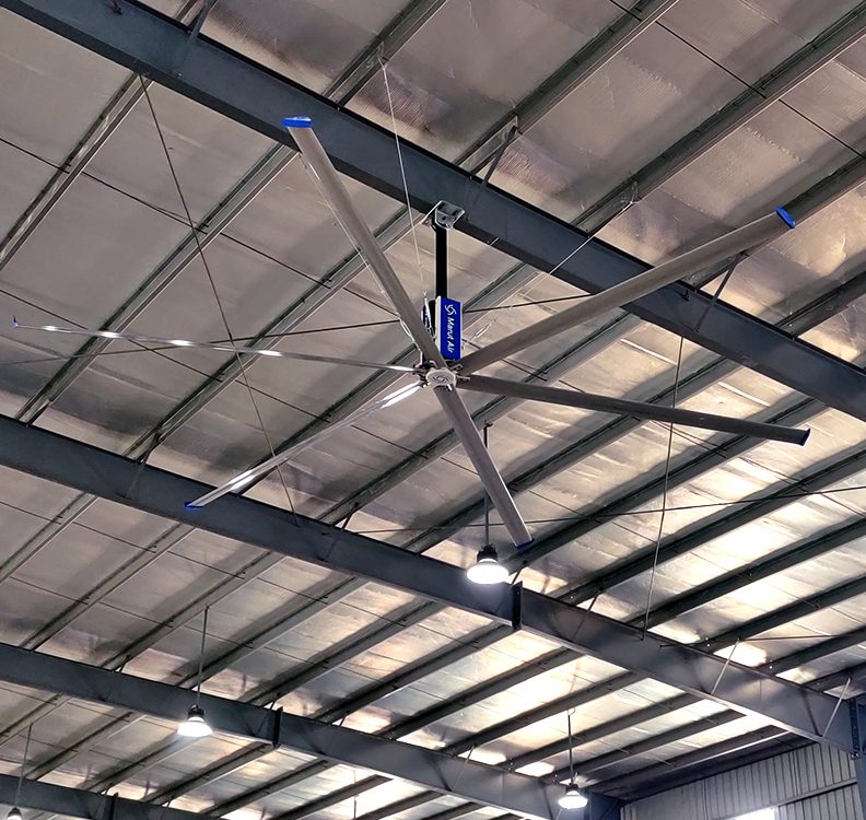 Marut Air HVLS fan in a factory