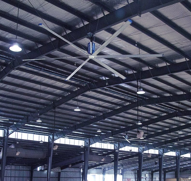 HVLS fan in a production plant